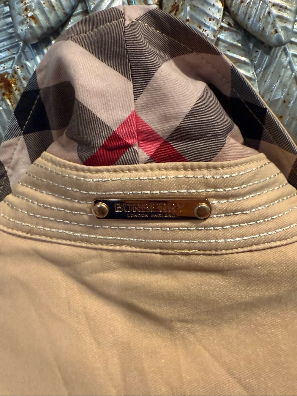 Burberry Tan Double-Breasted Trench Coat with Belt - Picture 6 of 8